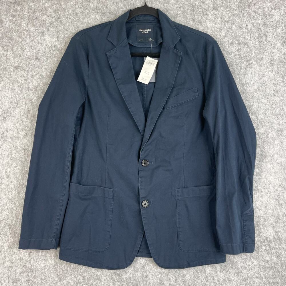Abercrombie Fitch Blazer Mens Small Blue Unstructured Cotton Stretch Hipster NWT